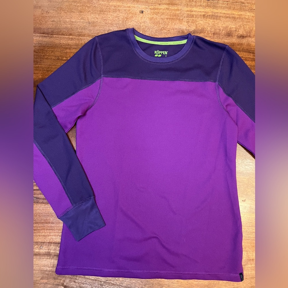 Koppen  Women Long Sleeve Henley Shirt Size L